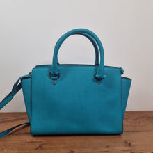 Load image into Gallery viewer, Michael Kors Turquoise Leather Selma Satchel
