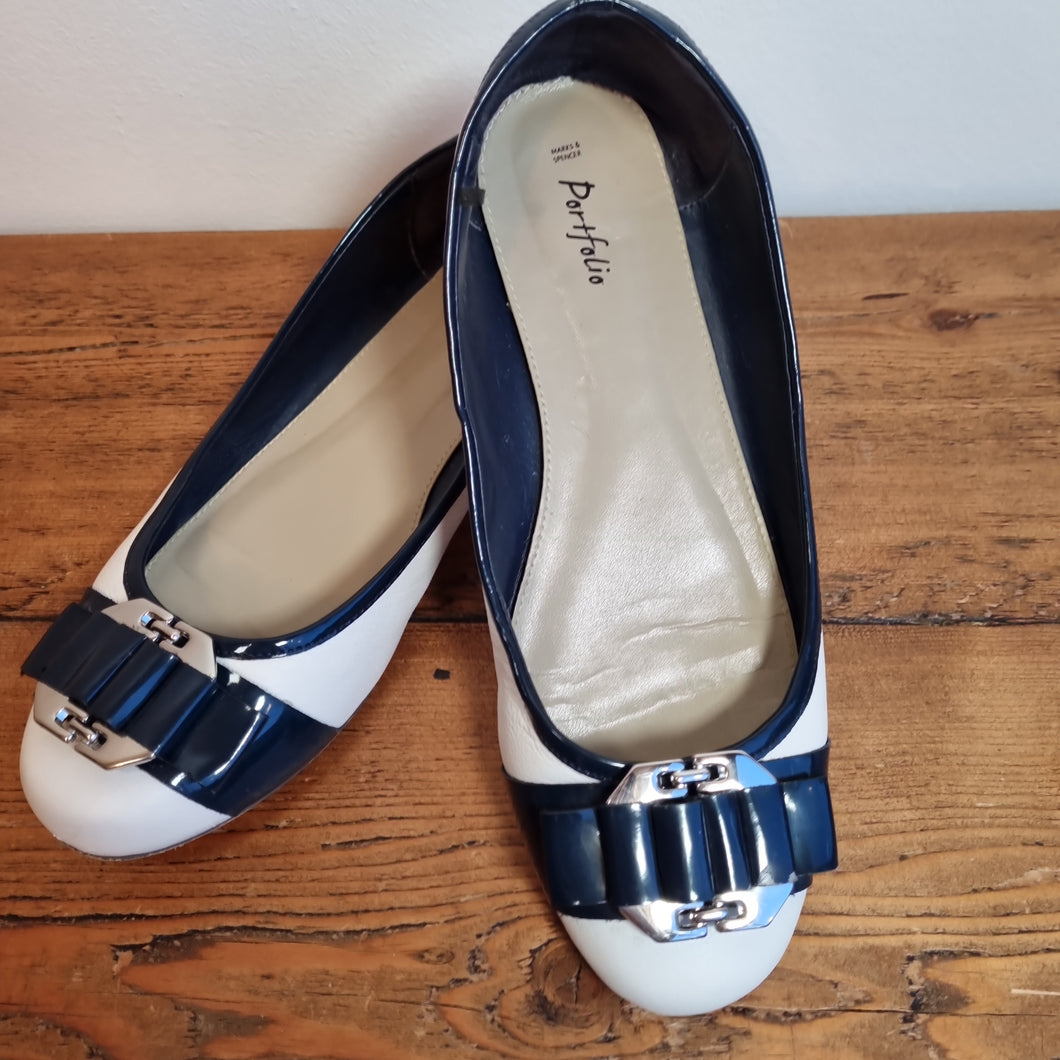 M&S Buckle Ballerinas 5.5