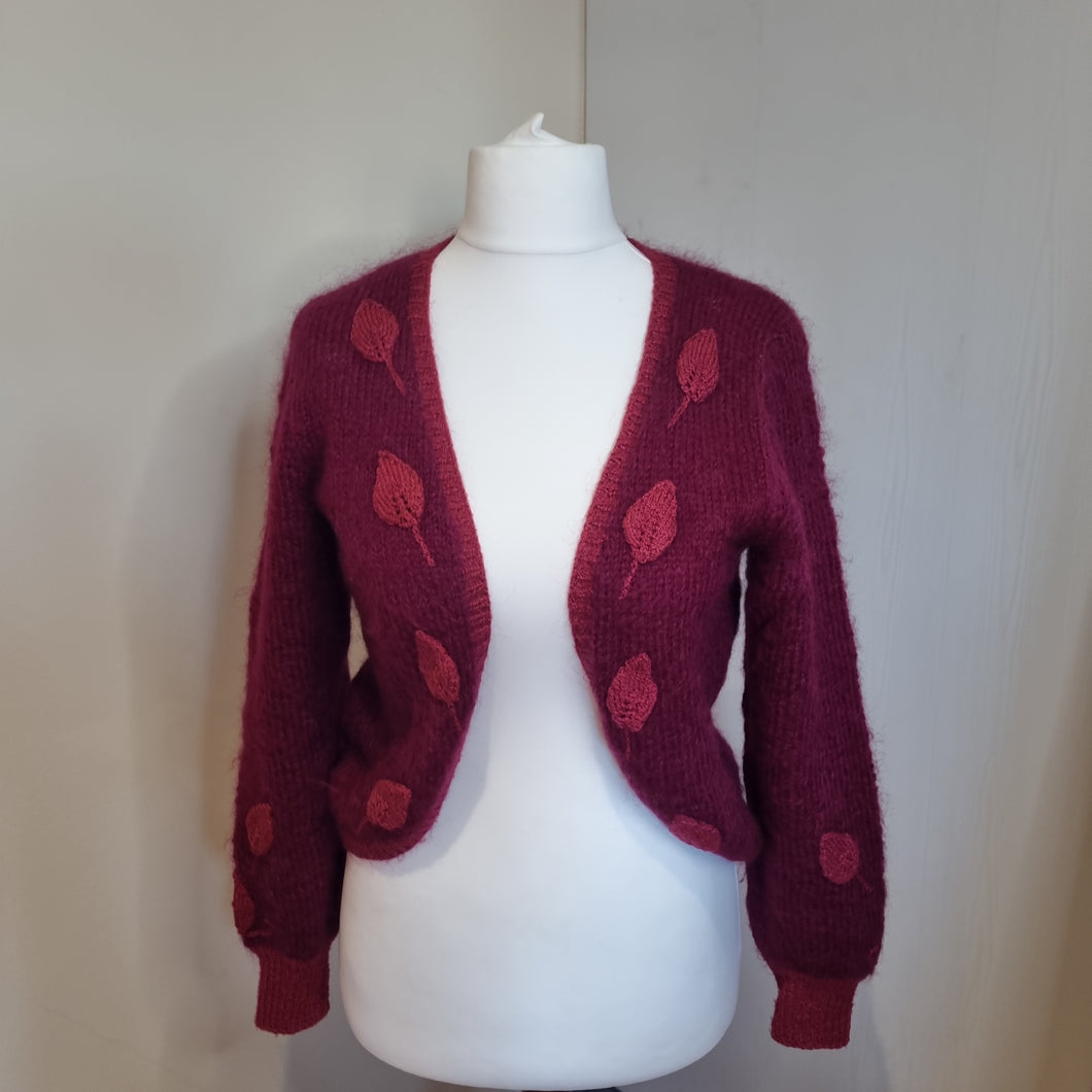 Vintage Mohair Bordeaux Cardi 8-12