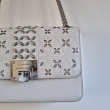 Load image into Gallery viewer, Michael Kors Flower silver embellished handbag
