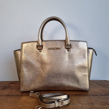 Load image into Gallery viewer, Michael Kors Gold Selma Handbag
