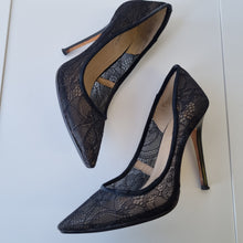 Load image into Gallery viewer, BCBGMAXAZRIA black lace heels 4
