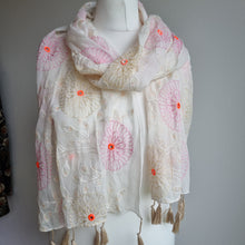 Load image into Gallery viewer, Embroidered Floral Mirror lightweight scarf
