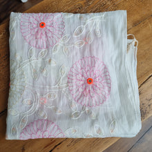 Load image into Gallery viewer, Embroidered Floral Mirror lightweight scarf
