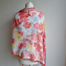 Load image into Gallery viewer, Floral Tassle Summer Scarf/Shawl
