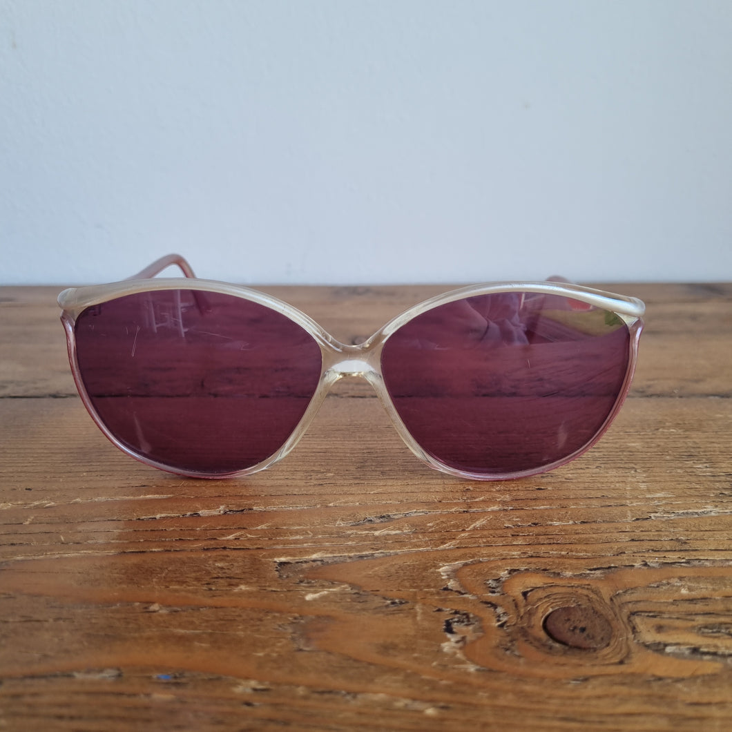 Vintage 70s White & Purple Ombre Sunglasses