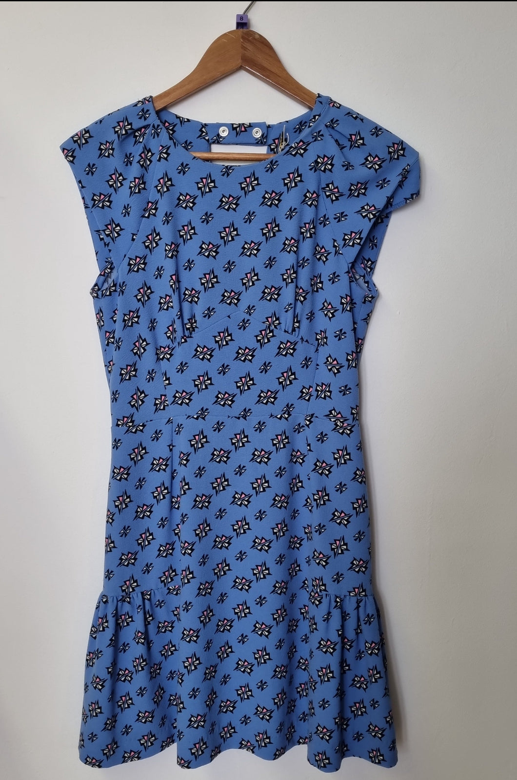 Sandro Blue Geo Pattern Dress 8