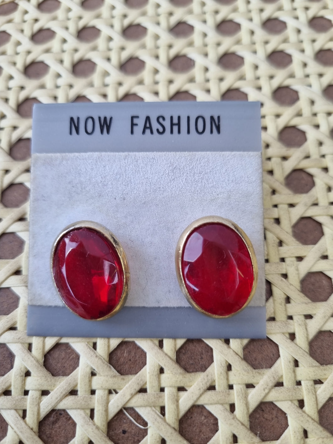 Vintage faux Ruby earrings