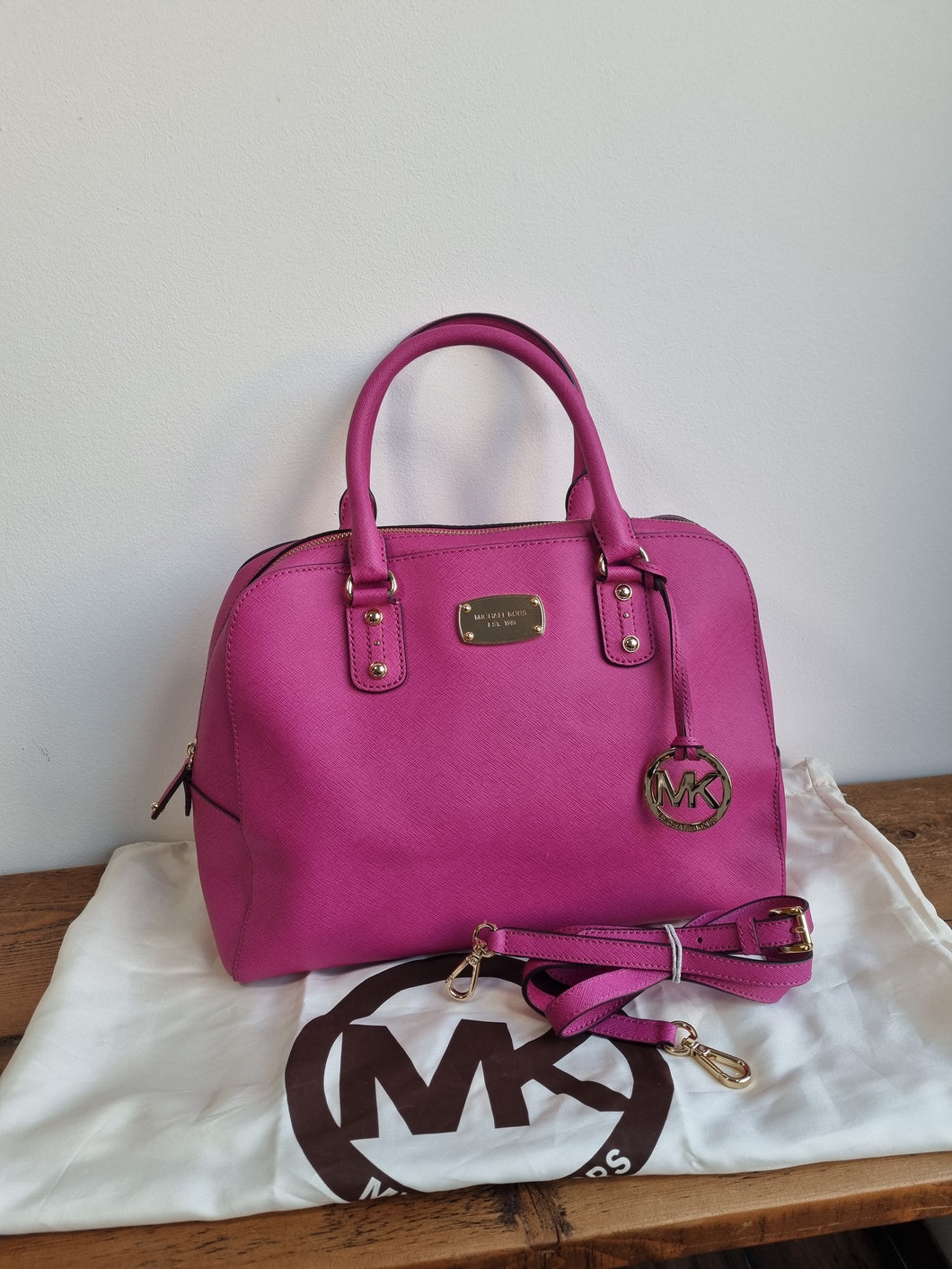 Michael Kors Magenta Large Saffiano Leather Rrp £295