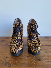 Load image into Gallery viewer, Nine West Leopard Wedge Boots 4
