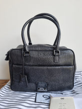 Load image into Gallery viewer, Anya Hindmarch Black Battered Leather Carker Bag
