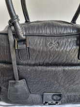 Load image into Gallery viewer, Anya Hindmarch Black Battered Leather Carker Bag
