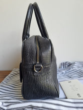 Load image into Gallery viewer, Anya Hindmarch Black Battered Leather Carker Bag
