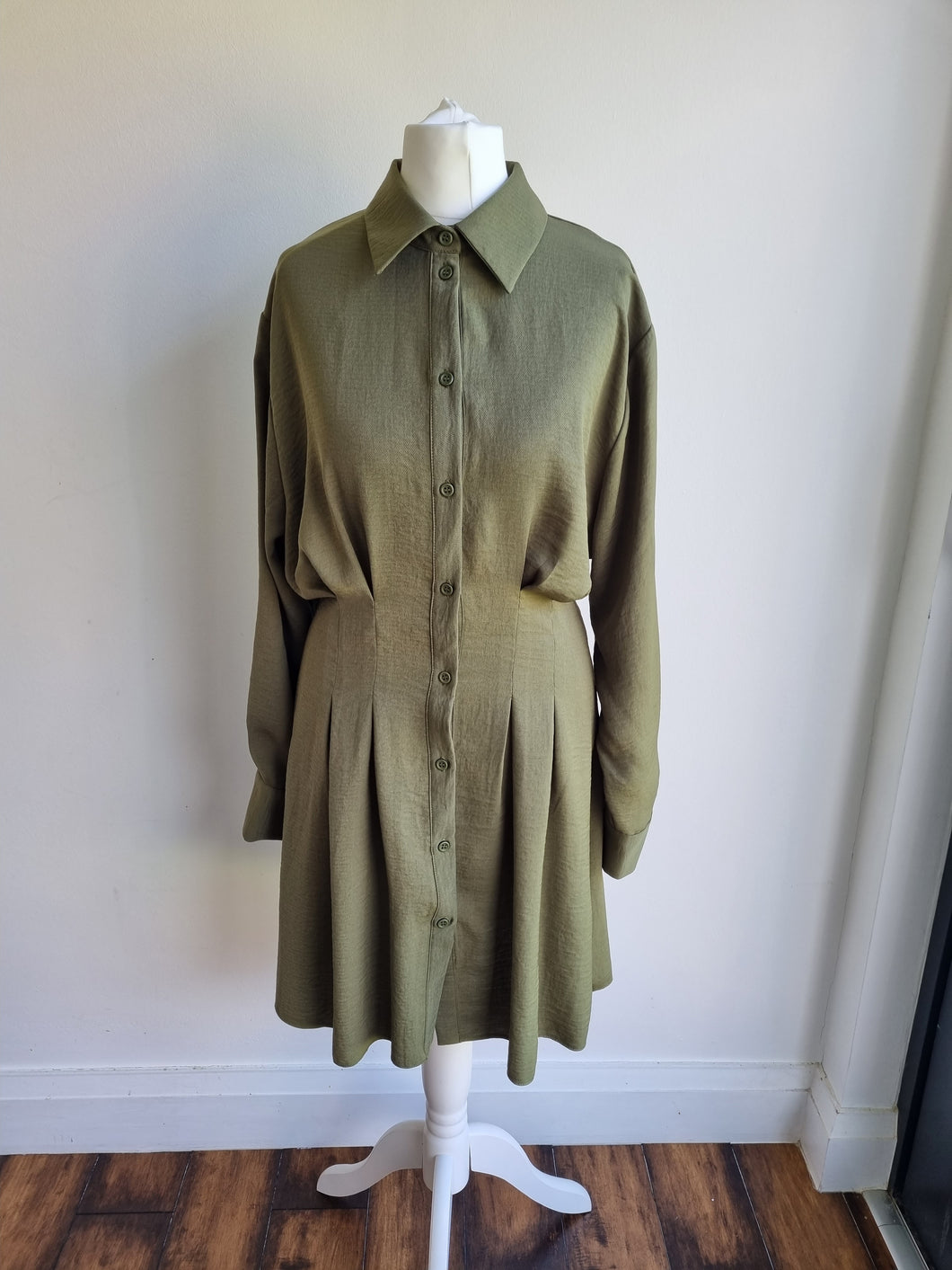 BNWT Michelle Keegan Khaki Shirt Dress 12