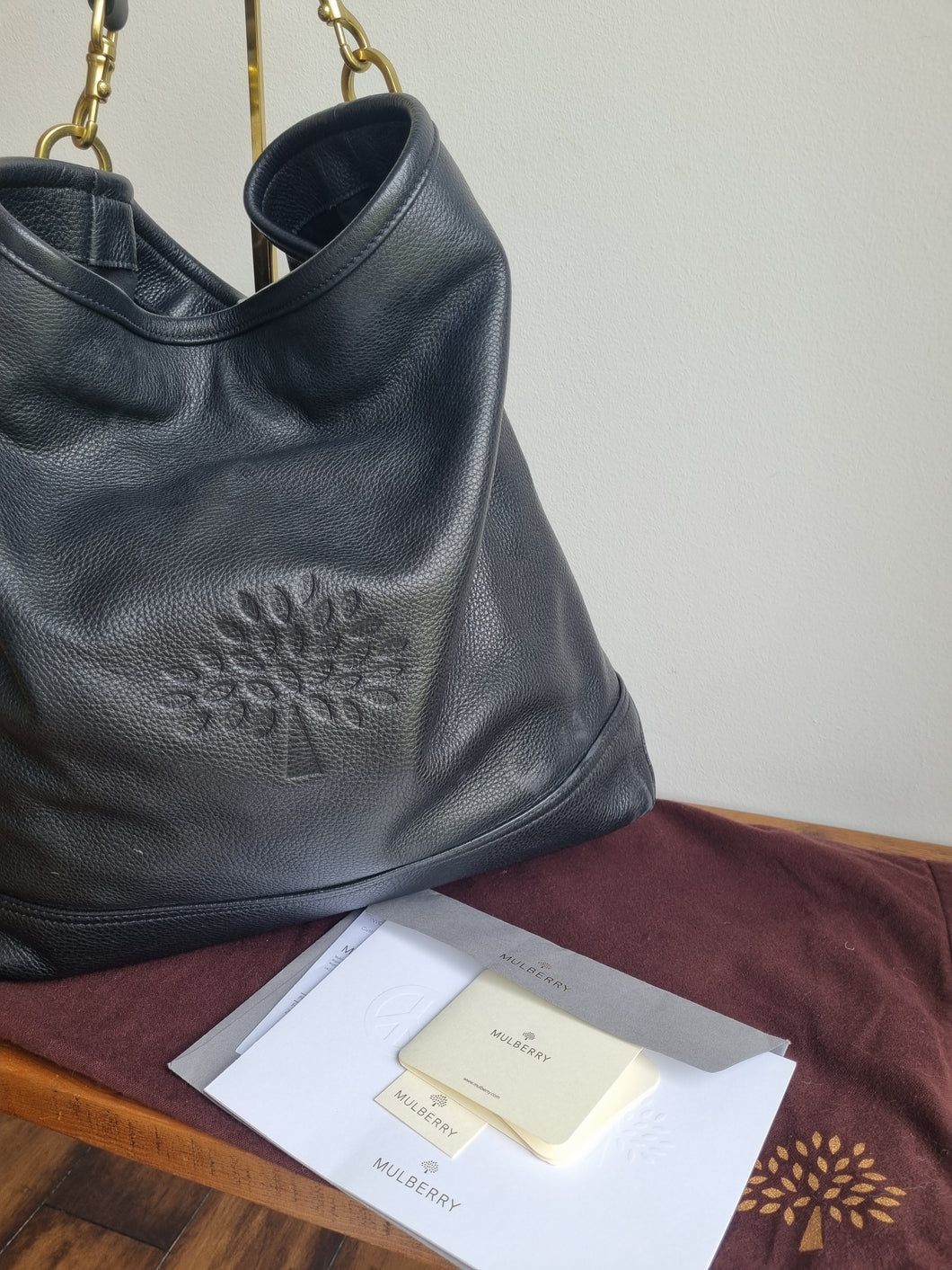 Mulberry Effie Somerset Black Leather Slouch Hobo Bag