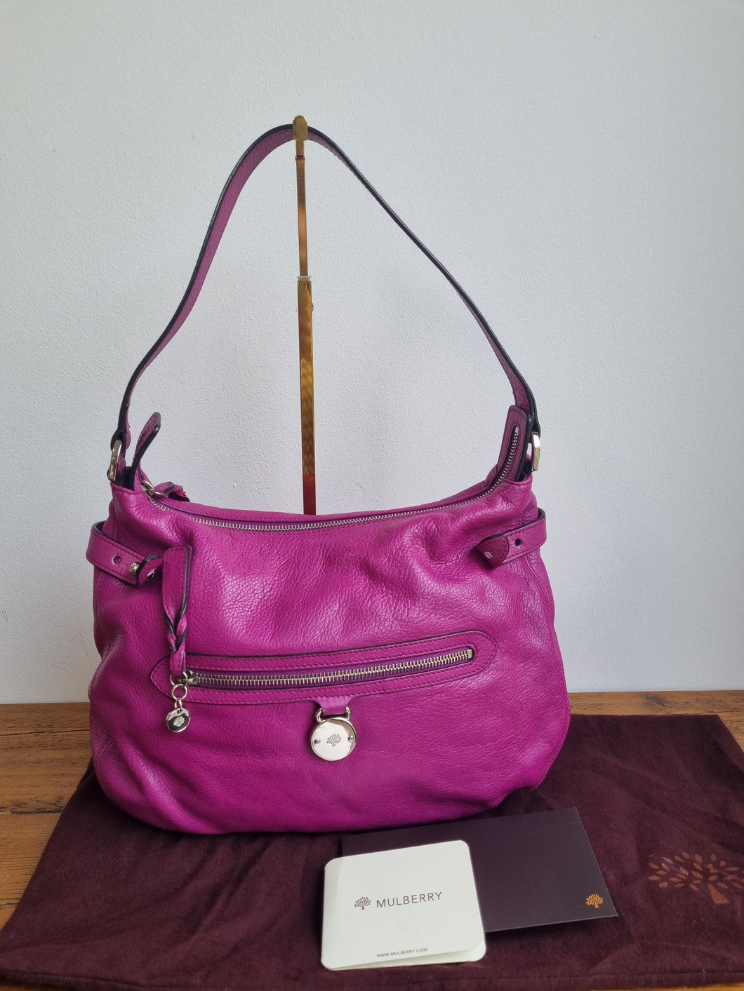 Mulberry Somerset Hobo Cerise Leather Bag