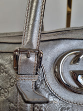 Load image into Gallery viewer, Authentic Gucci Silver Guccissima Leather Britt Boston Bag
