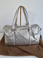 Load image into Gallery viewer, Authentic Gucci Silver Guccissima Leather Britt Boston Bag
