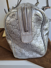 Load image into Gallery viewer, Authentic Gucci Silver Guccissima Leather Britt Boston Bag
