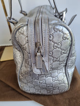 Load image into Gallery viewer, Authentic Gucci Silver Guccissima Leather Britt Boston Bag
