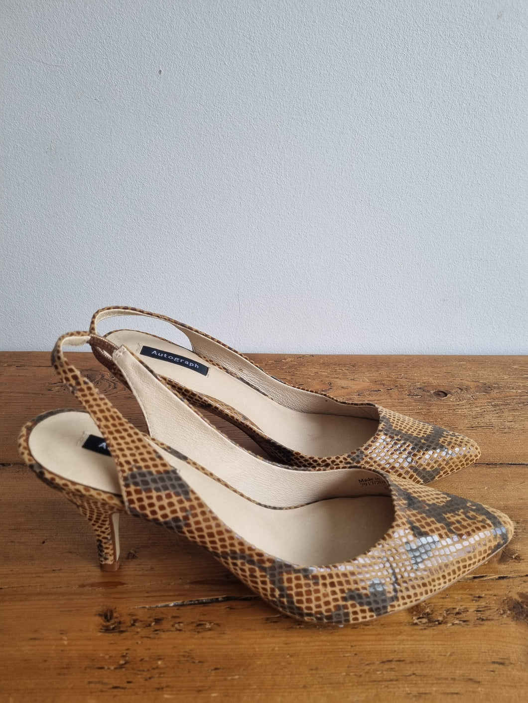 BNWT Snakeskin Autograph Slingbacks 6