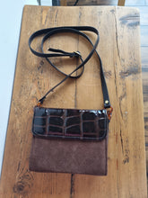 Load image into Gallery viewer, Vintage Suede Moccroc Crossbody Bag
