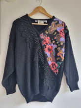 Load image into Gallery viewer, Vintage 80s Bonnie &amp; Bill Beaded Fringe Jumper M
