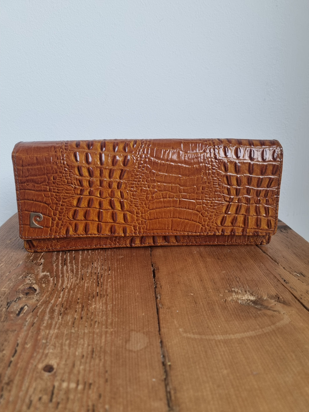 Vintage Small Brown Croc Leather Bag