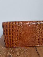 Load image into Gallery viewer, Vintage Small Brown Croc Leather Bag
