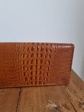 Load image into Gallery viewer, Vintage Small Brown Croc Leather Bag
