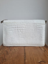 Load image into Gallery viewer, Vintage Medium Satchel White Croc Leather Bag
