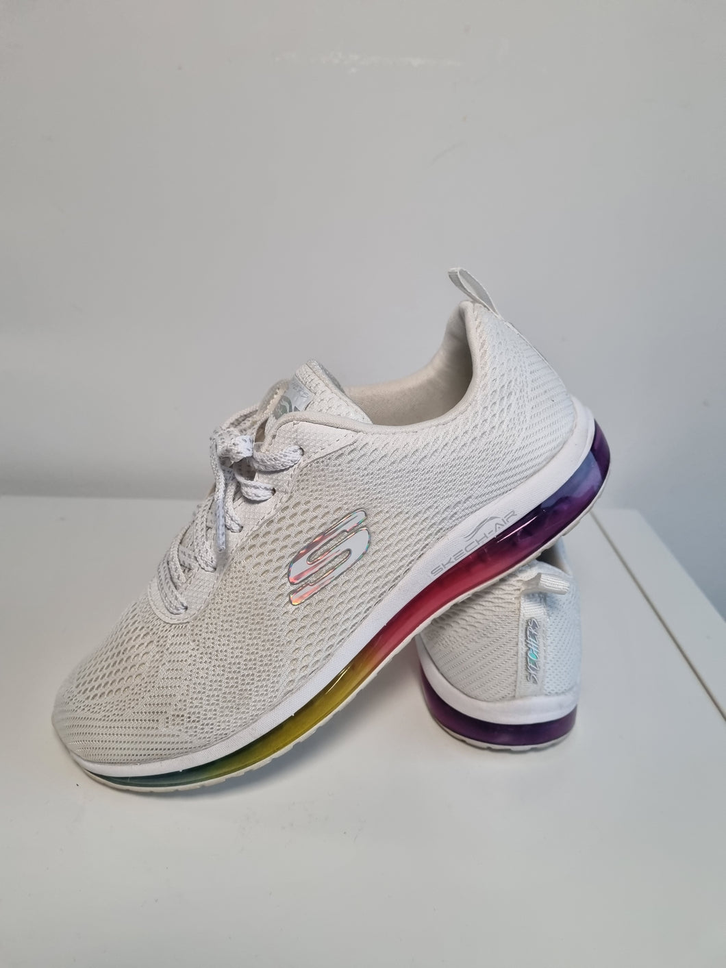 Skechers Air Cooled Memory Foam Rainbow Ladies Trainers 5