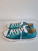 Load image into Gallery viewer, Converse All Stars Chuck Taylor Teal Glitter Ladies Trainers 4.5
