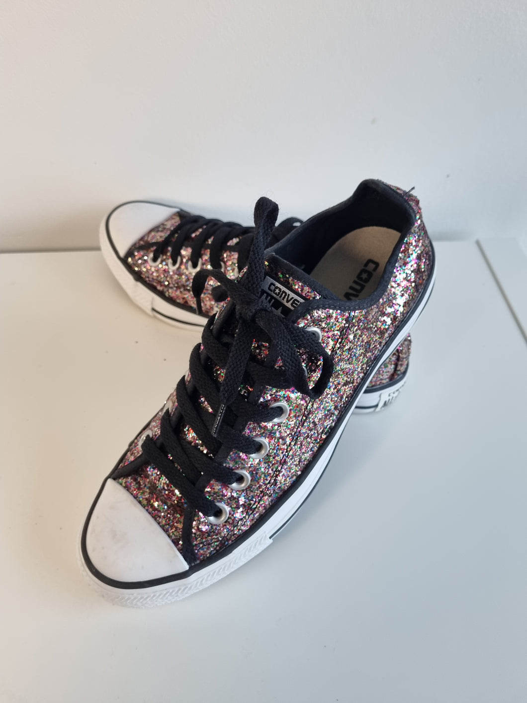 Converse All Stars Chuck Taylor Multicoloured Glitter Ladies Trainers 5