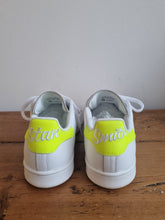 Load image into Gallery viewer, Adidas Stansmith White &amp; Yellow Ladies Trainers 5
