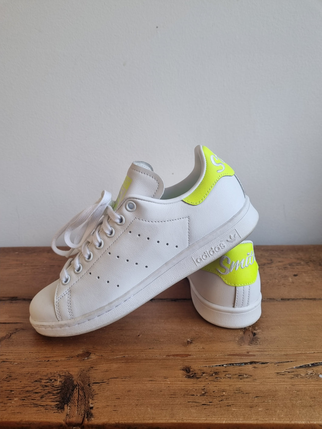 Adidas Stansmith White & Yellow Ladies Trainers 5