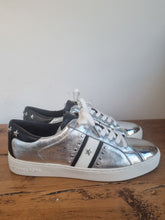 Load image into Gallery viewer, Michael Kors Silver Leather Studded Ladies Trainers 5.5
