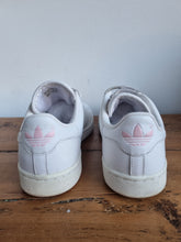 Load image into Gallery viewer, Adidas White Leather Velcro Fastening Ladies Trainers 5
