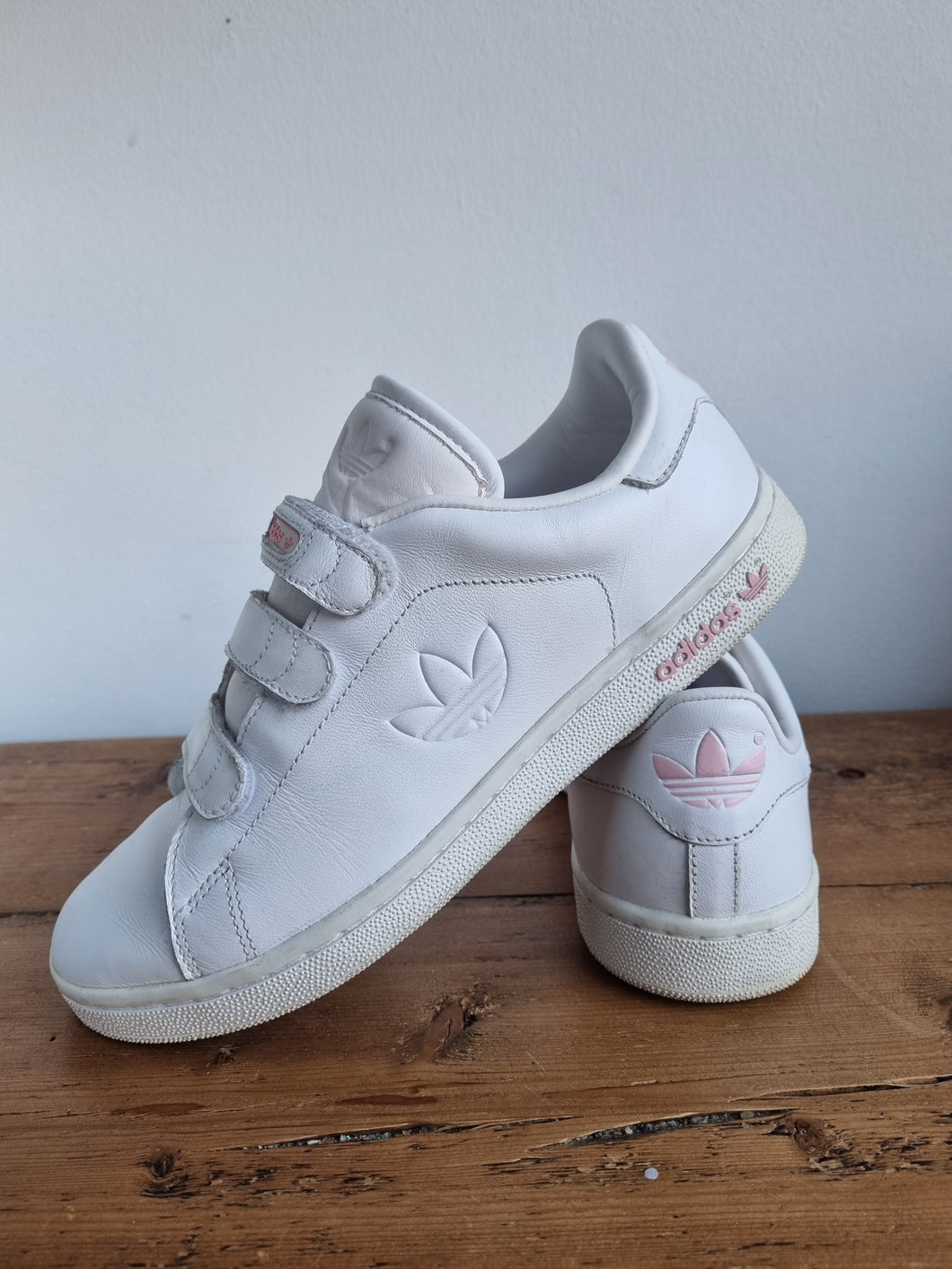 Adidas White Leather Velcro Fastening Ladies Trainers 5