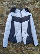 Load image into Gallery viewer, River Island Quilted Biker Faux Fur Puffer 18
