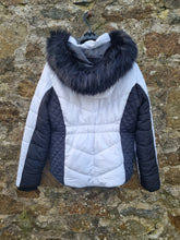 Load image into Gallery viewer, River Island Quilted Biker Faux Fur Puffer 18
