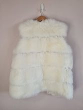 Load image into Gallery viewer, Primark White Faux Fur Gilet Waistcoat 14/16
