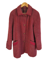 Load image into Gallery viewer, True Vintage David Barry Mohair &amp; Wool Mix Midi Length Burgundy Coat 16
