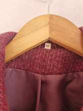 Load image into Gallery viewer, True Vintage David Barry Mohair &amp; Wool Mix Midi Length Burgundy Coat 16
