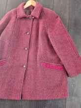 Load image into Gallery viewer, True Vintage David Barry Mohair &amp; Wool Mix Midi Length Burgundy Coat 16
