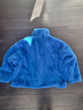 Load image into Gallery viewer, Boohoo Blue Faux Fur Biker Coat 18
