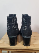 Load image into Gallery viewer, Sergio Todzi Crystal Embellished Gem Black Ladies Boots 6
