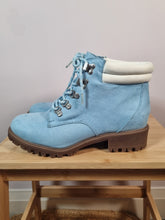 Load image into Gallery viewer, New Look Lace Up Trucker Light Blue Ankle Ladies Boots 5
