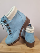 Load image into Gallery viewer, New Look Lace Up Trucker Light Blue Ankle Ladies Boots 5
