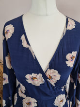 Load image into Gallery viewer, Cath Kidston Floral Navy Long Sleeved Wrap Dress 8
